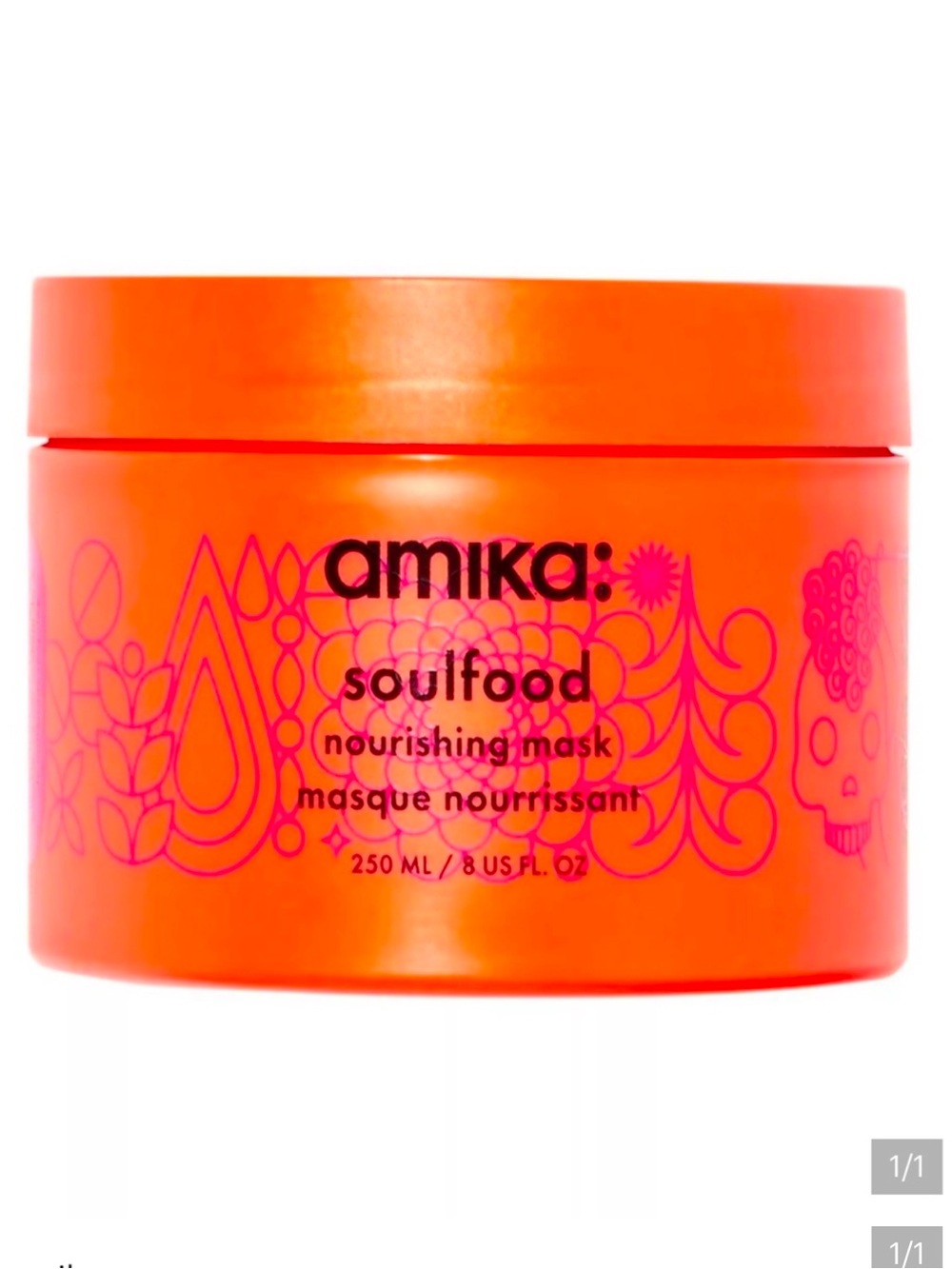 amika Bright Orange Hair Nourishing Mask with Pink Accents